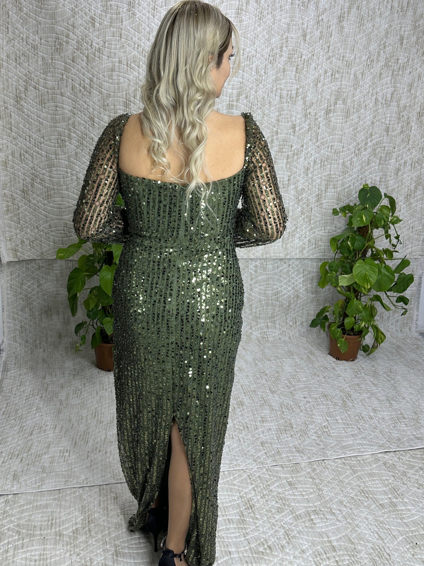 Gül Long Sleeve Evening Dress