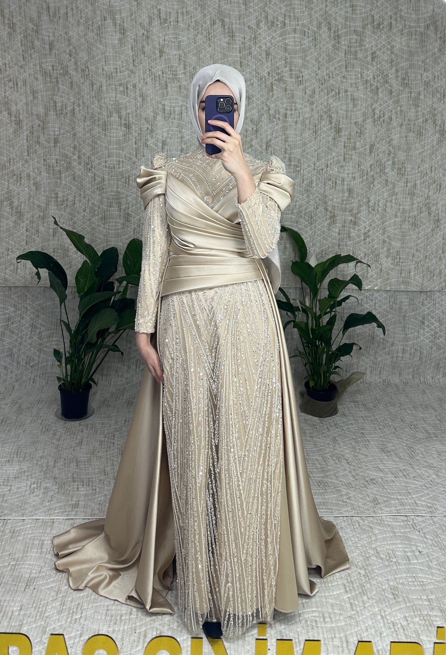 Handan Long Sleeve Abiye