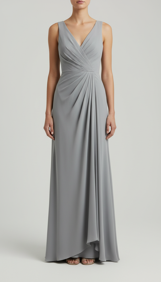 Structured Crepe Cutout Gown